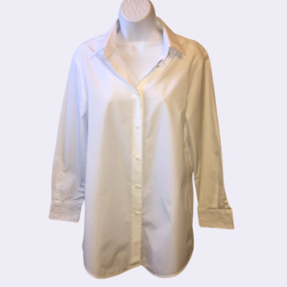 MO Tops Moco Shirt Classic Collar White Button Front L